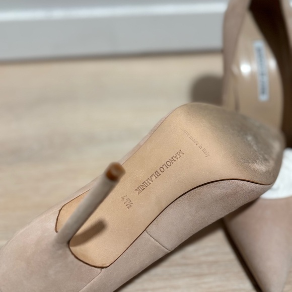 Manolo Blahnik Suede Beige BB 105mm - Picture 5 of 7